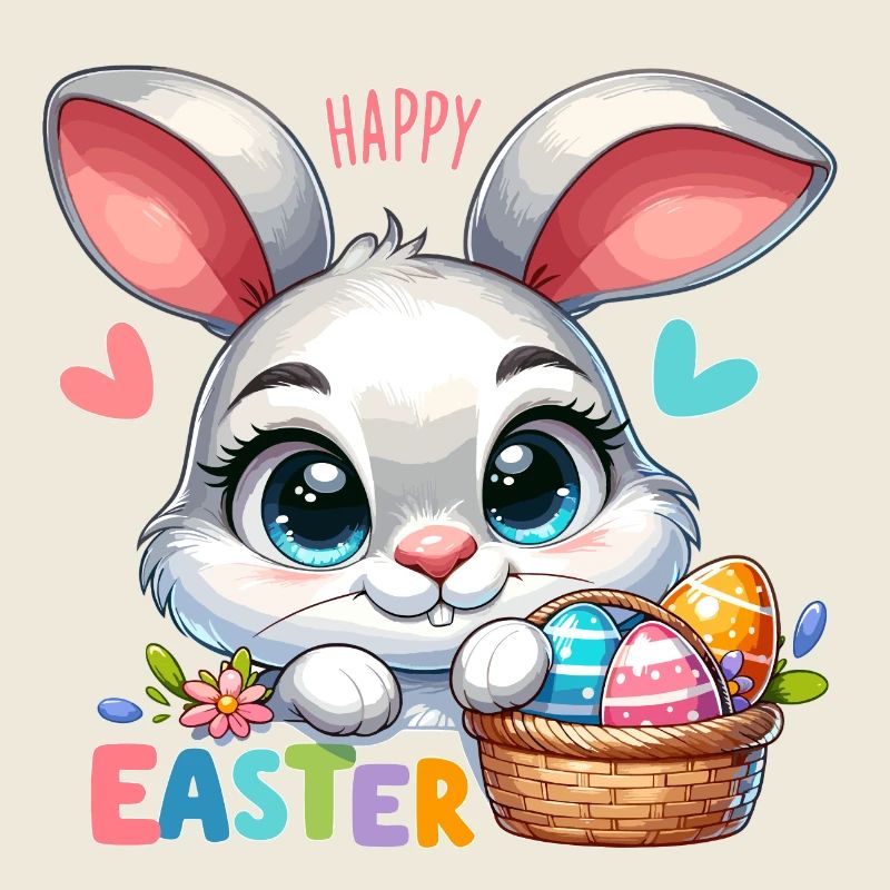 Happy Easter - Easter Bunny Illustration