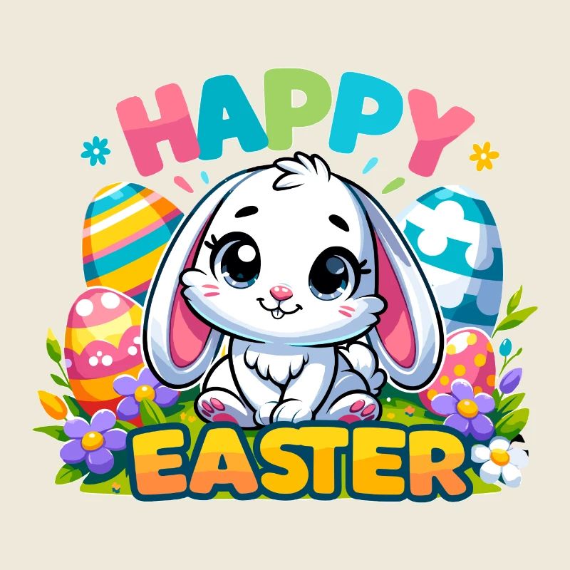 Happy Easter - Easter Bunny Illustration