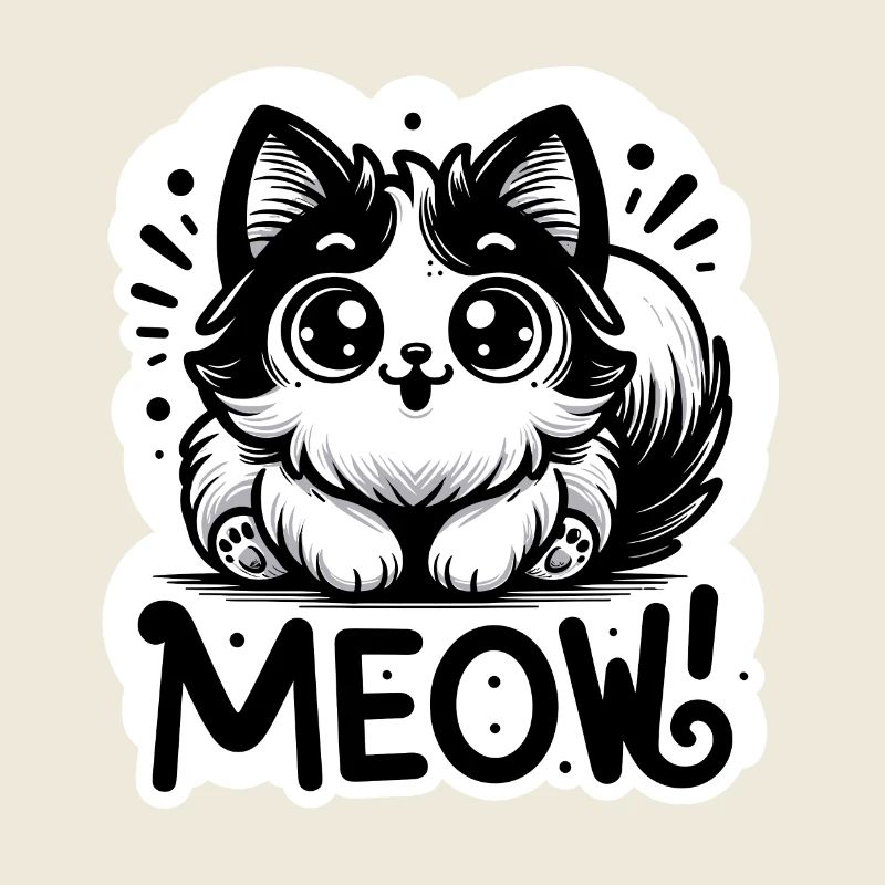 Meow - Cat Illustration
