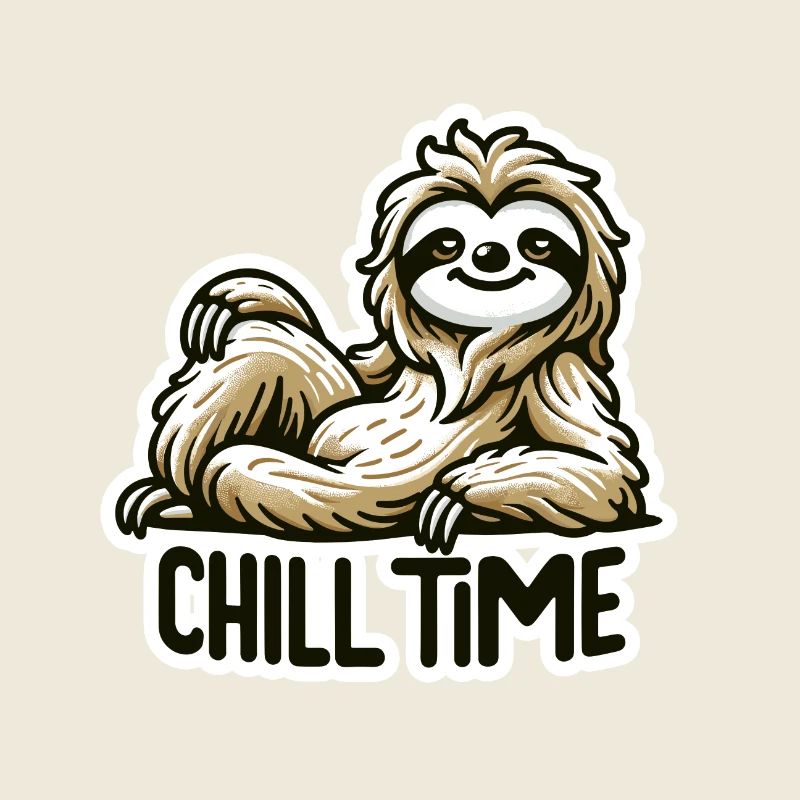 Chill Time - Faultier Illustration