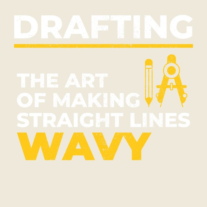 Architect Drafting Wavy Lines Construction Funny