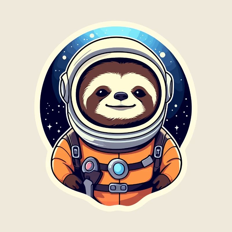 Sloth Astronaut Illustration