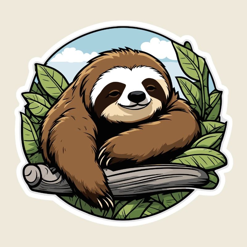 Sleeping Sloth Illustration