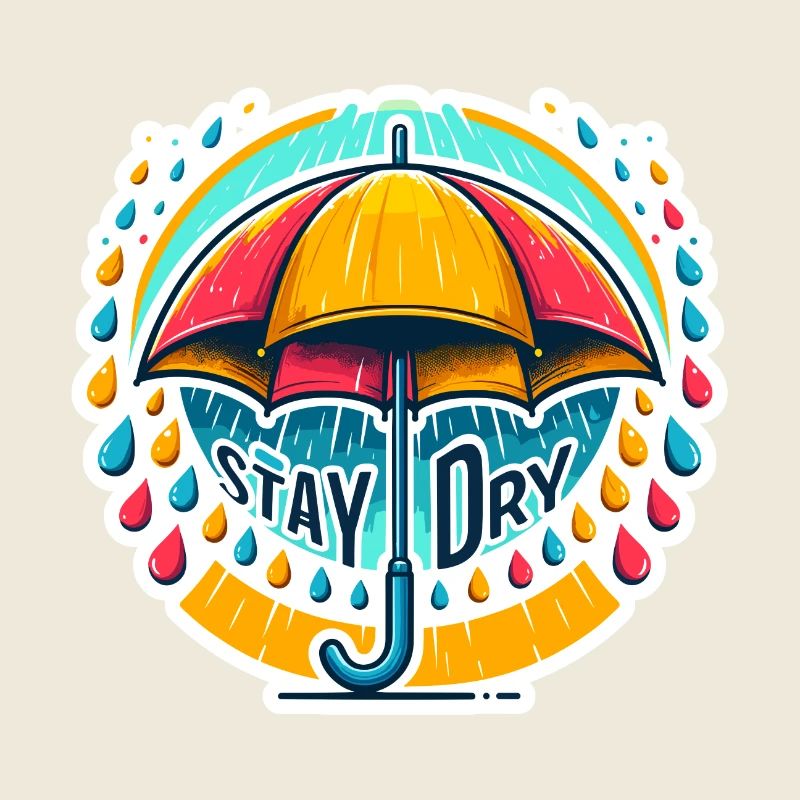Restez au sec - Illustration de parapluie