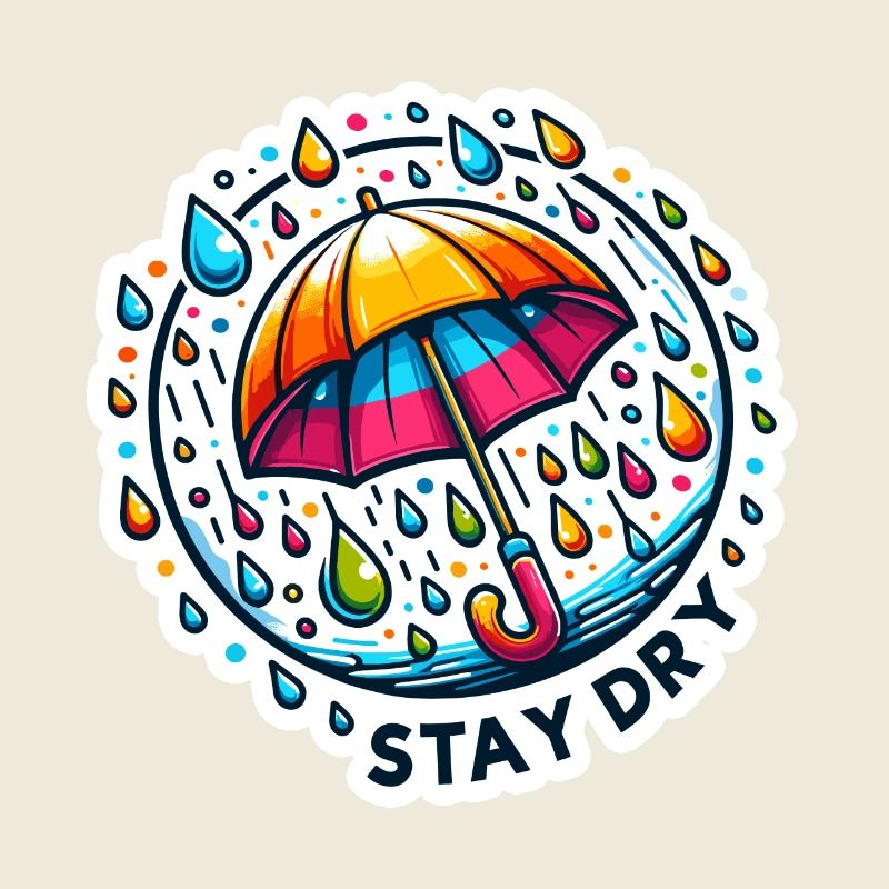 Stay Dry - Regenschirm Illustration