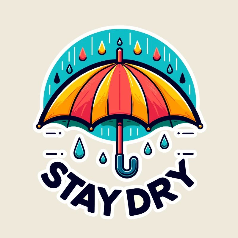 Stay Dry - Regenschirm Illustration