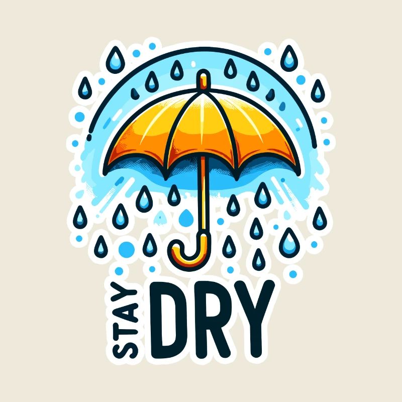 Restez au sec - Illustration de parapluie