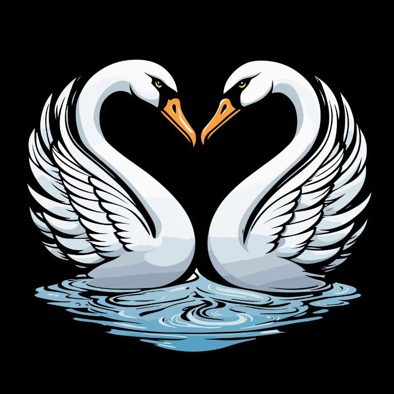 Illustration de la Saint-Valentin cygne