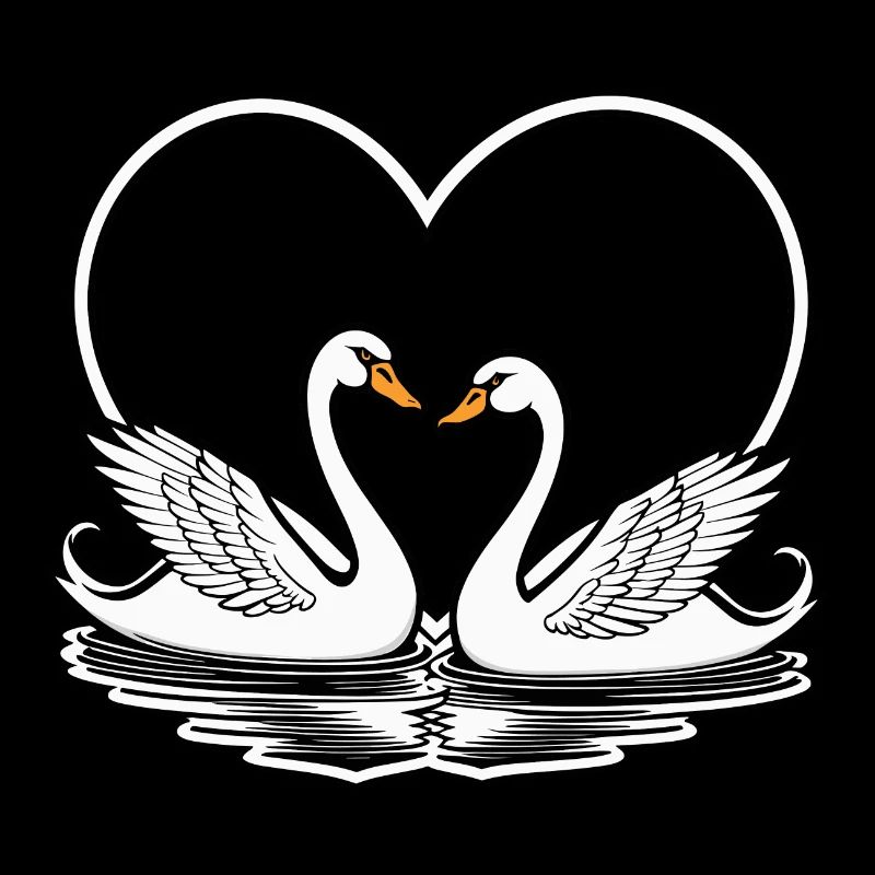 Swan Valentine's Day Illustration