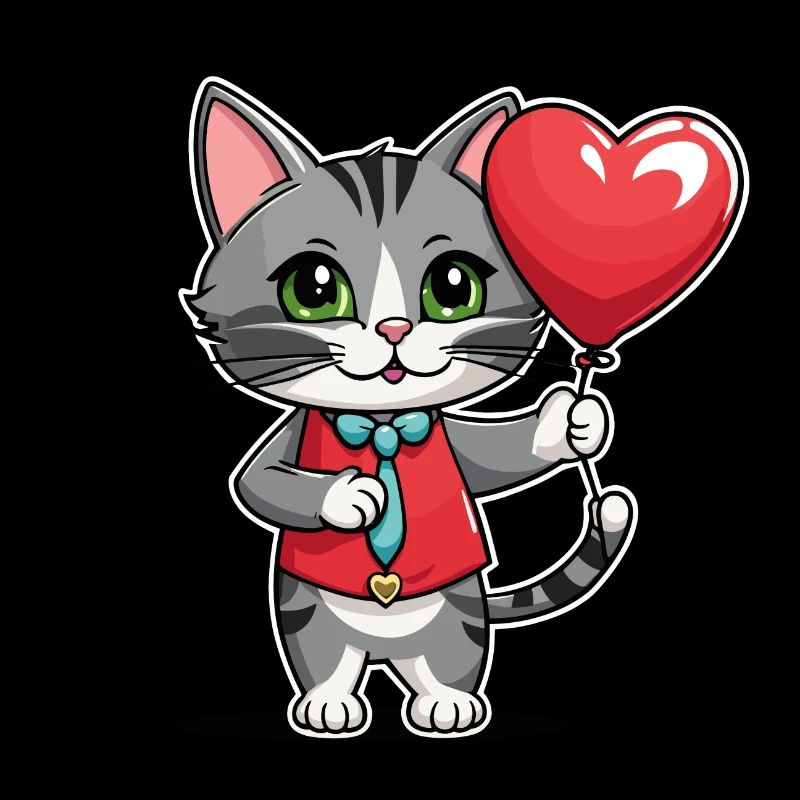 Katze Herz - Valentinstag