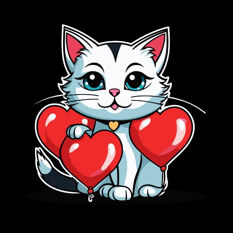 Katze Herz - Valentinstag