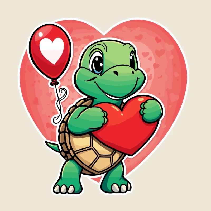 Schildkröte Herz - Valentinstag