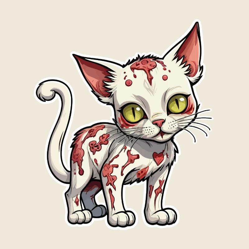 Illustration de chat zombie