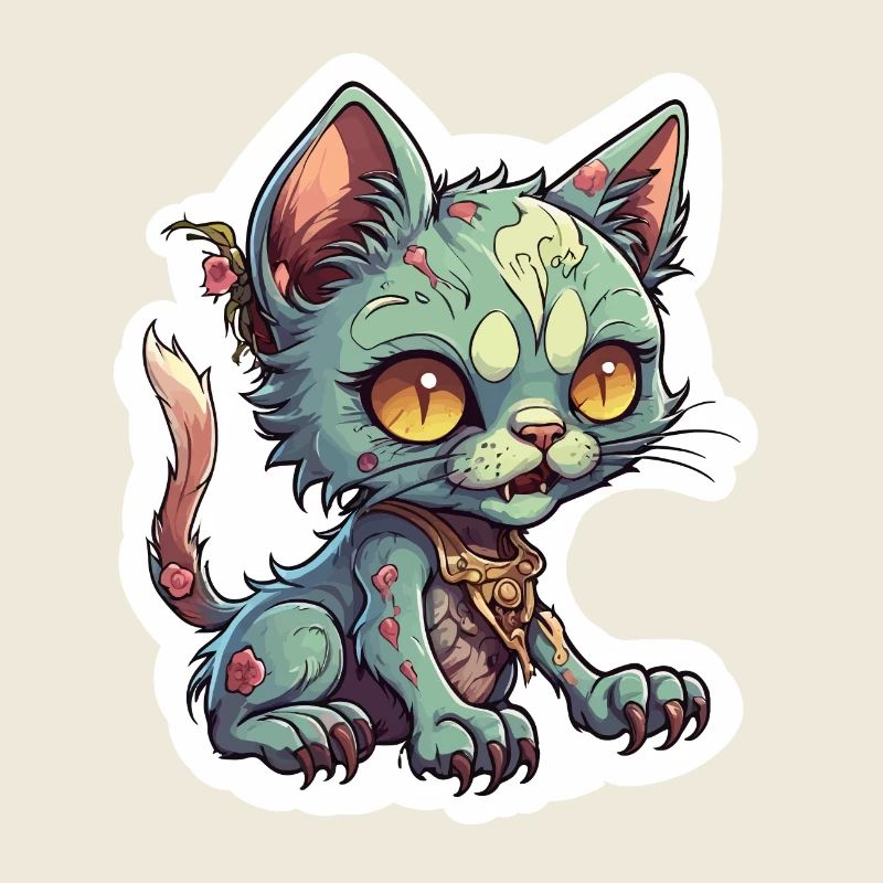 Illustration de chat zombie