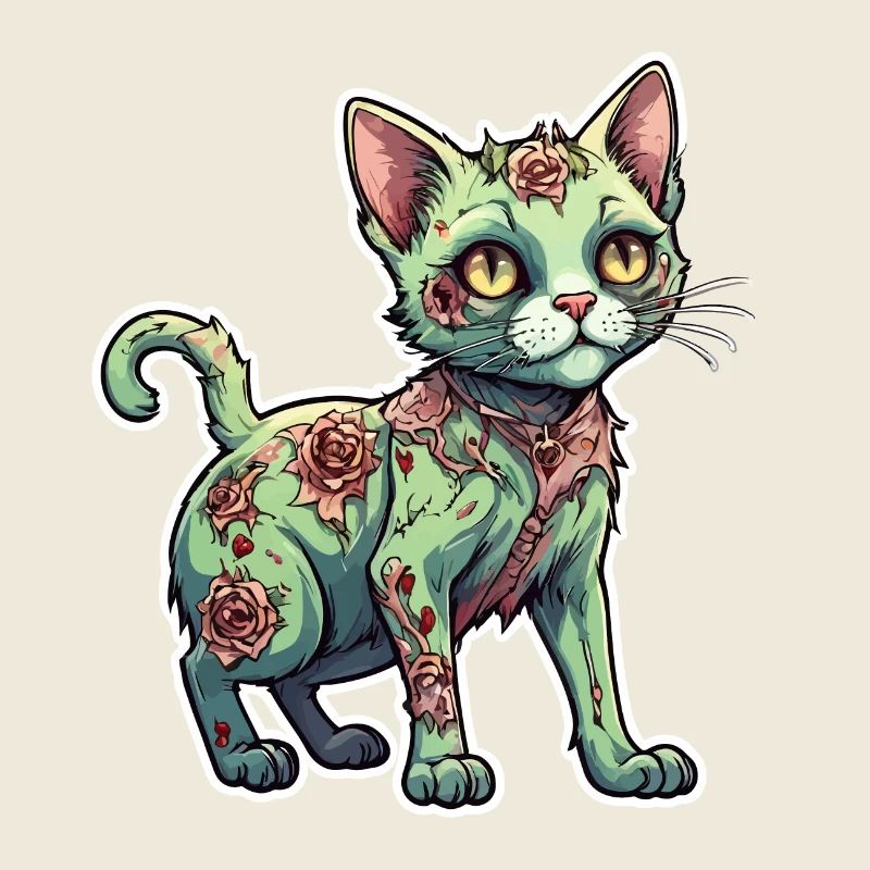 Zombie Katze Illustration