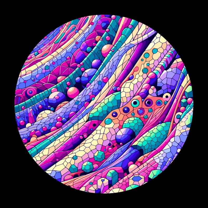 Abstract Histology Symphony: Colorful Micro Patter