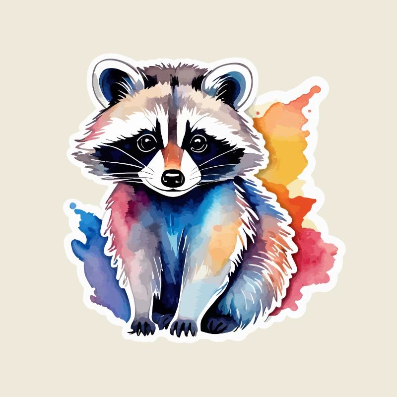 Illustration aquarelle de raton laveur