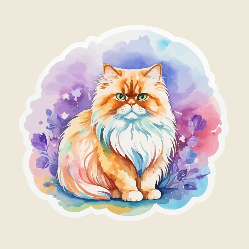Aquarelles de chat persan