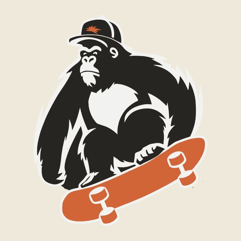 Skateboard, Skateboarder, Skater, Gorilla, Monkey, Animal