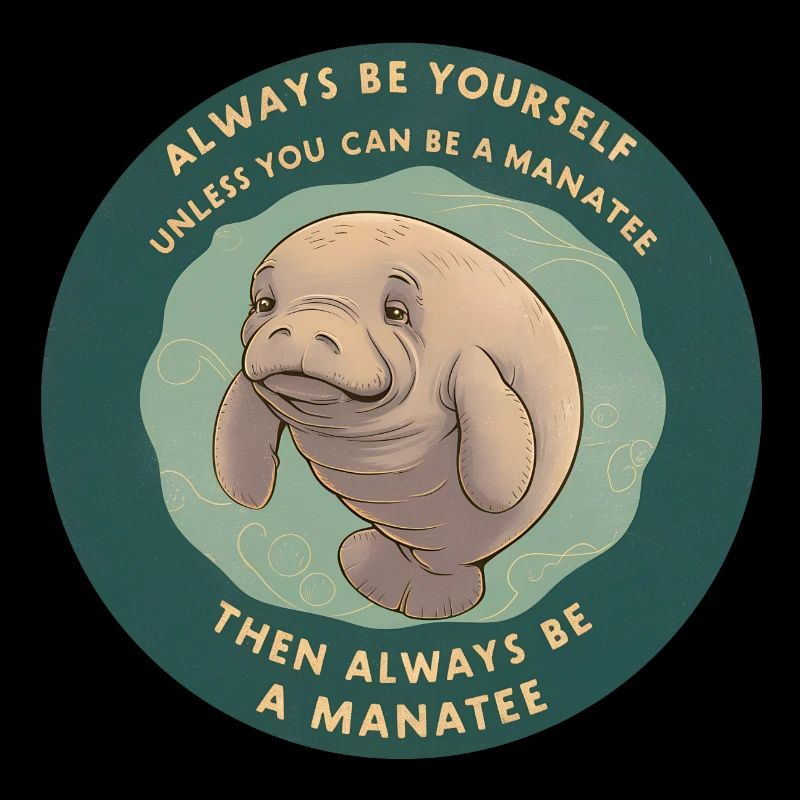 Sei Du selbst oder sei ein Manatee Lebensweisheit