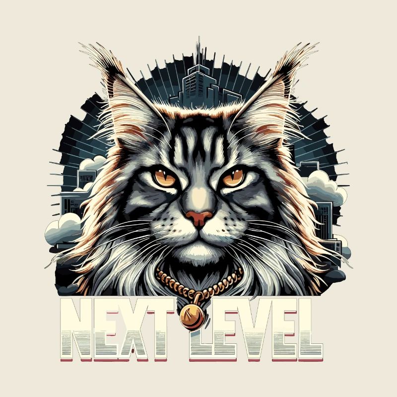 Maine Coon Katze Next Level Geschenk
