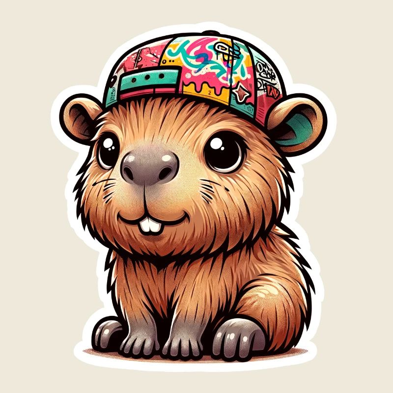 Capybara with cap
