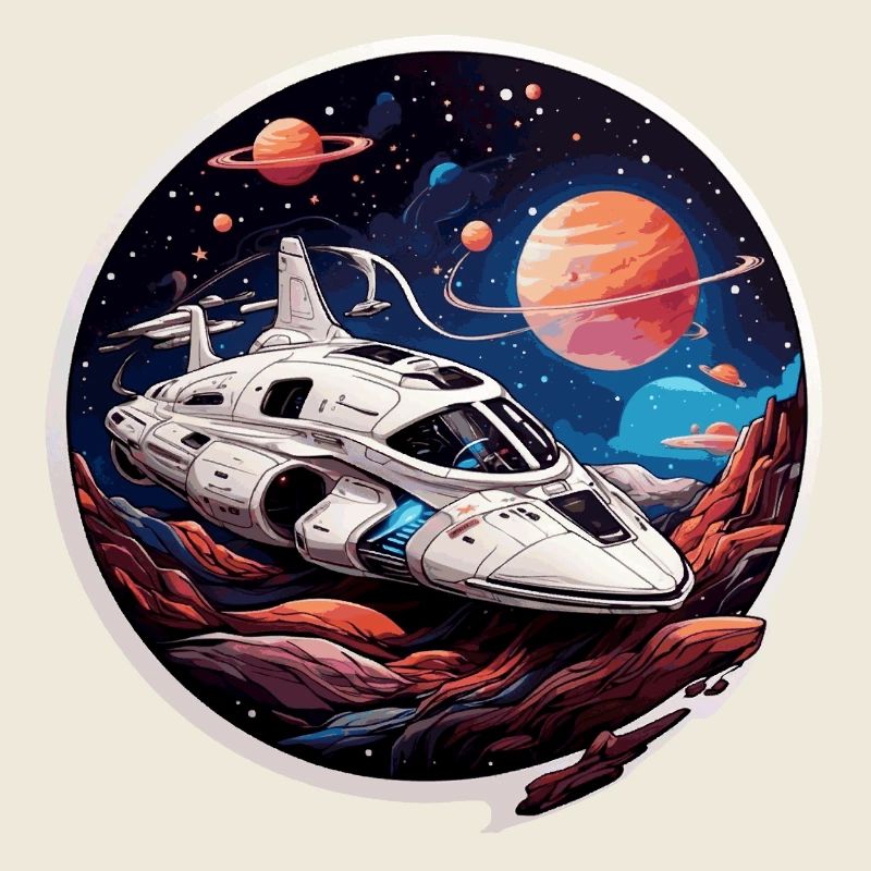 Spaceship space cruiser on alien planets