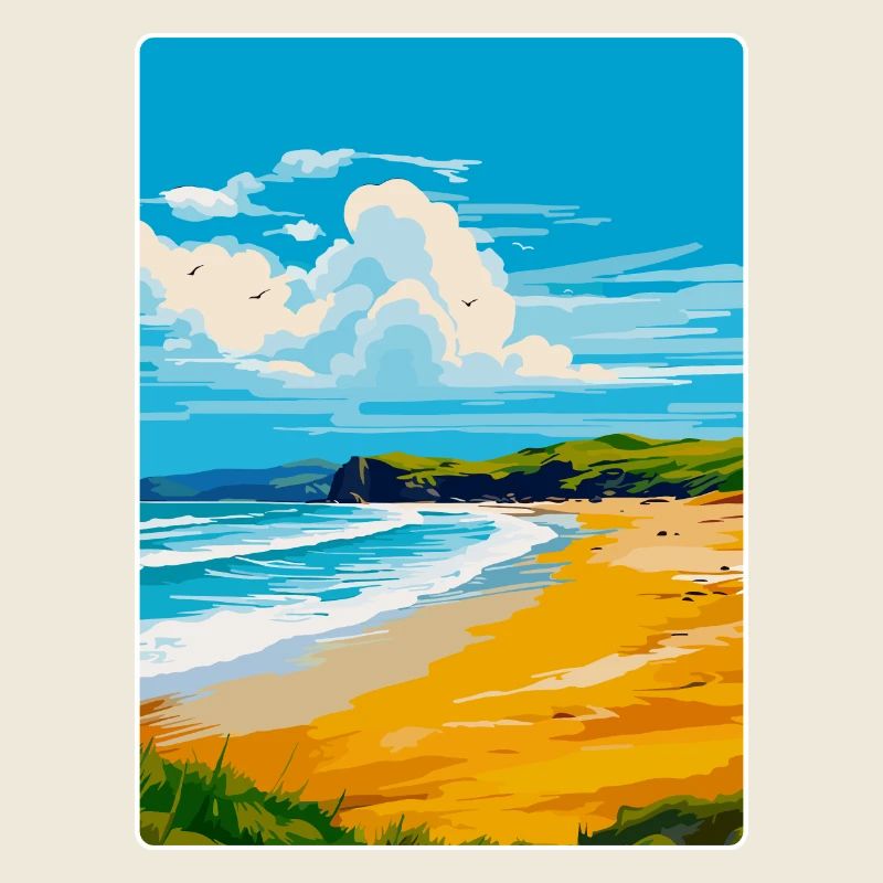 Whitesands Bay Pembrokeshire Küste Reiseplakat