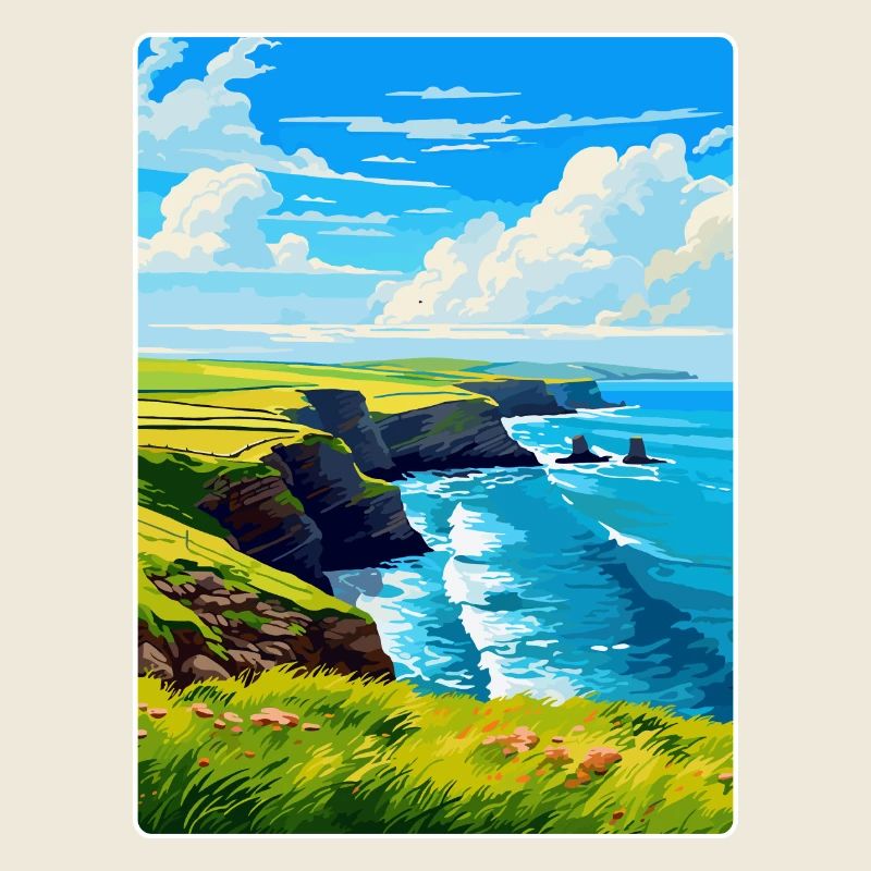 Péninsule de lézard, Cornouailles, Angleterre, Royaume-Uni, Affiche de voyage