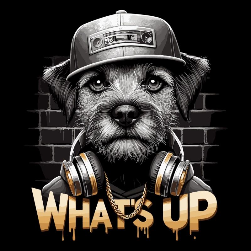 Border Terrier Was geht ab Kopfhörer Geschenk