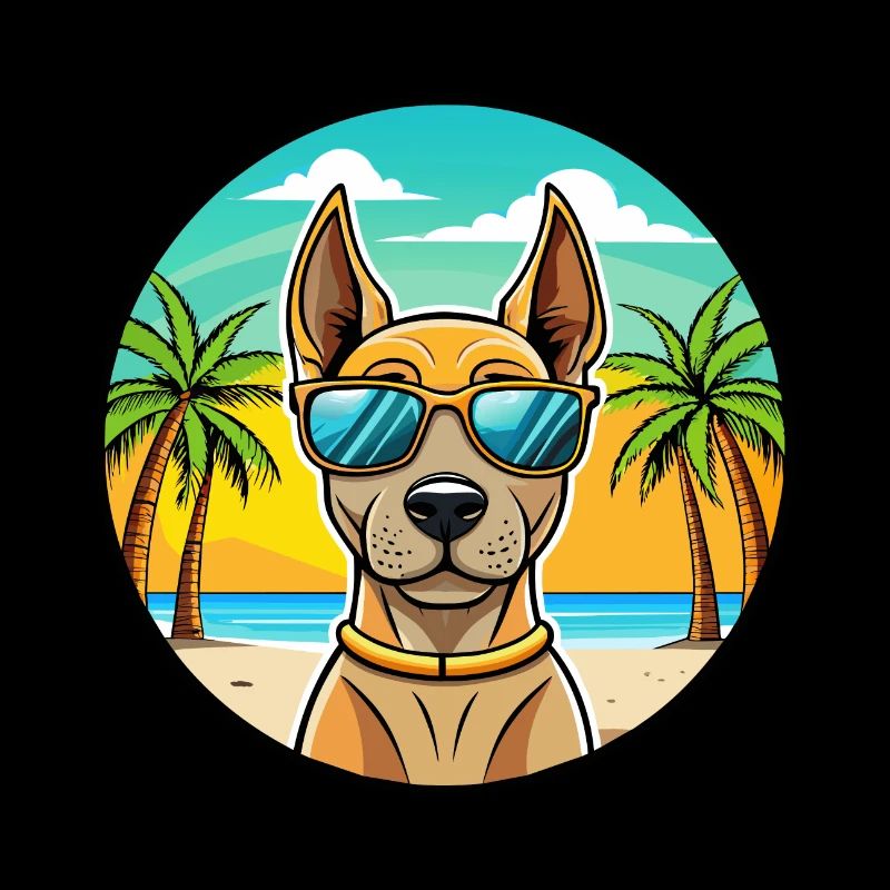 Thai Ridgeback Chien Race Dessin Animé Lunettes De Soleil Plage