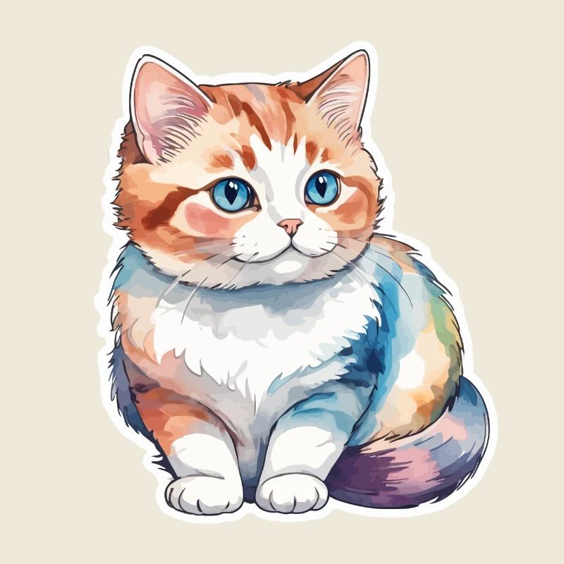 Munchkin Teckel Chat Aquarelle