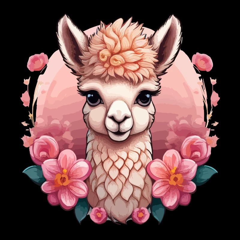 Alpaga doux aux fleurs