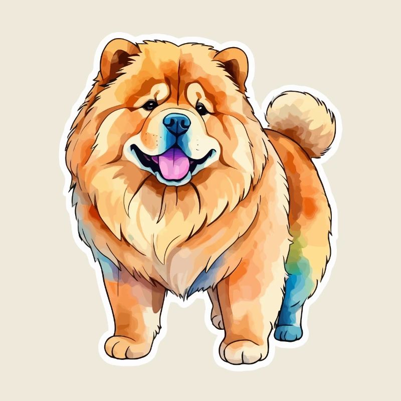 Chow Chow Wasserfarben