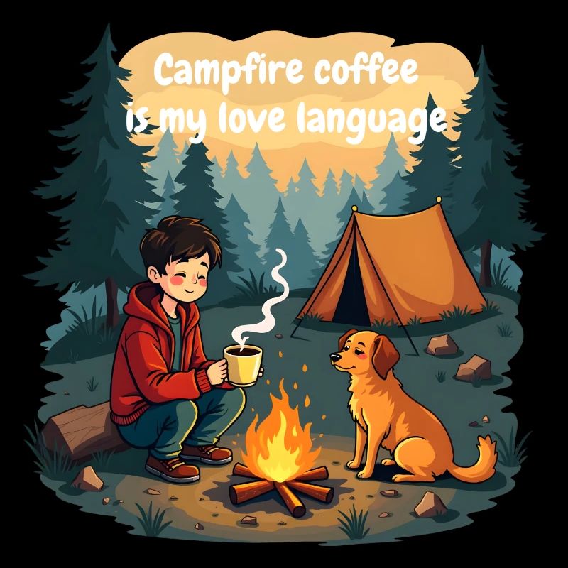 Campfire Coffee is my love language - Camping Dog