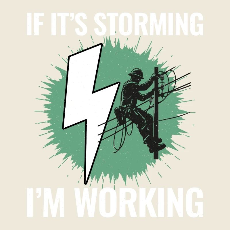 Lineman Storm Work Brave Dedicated Hero