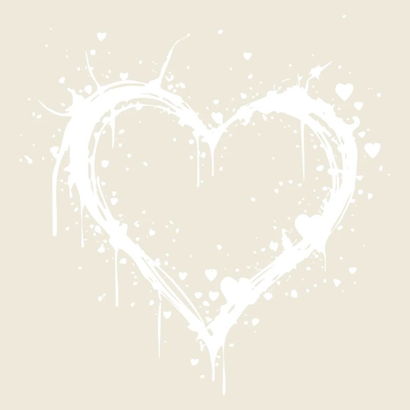 Design minimaliste en forme de cœur blanc