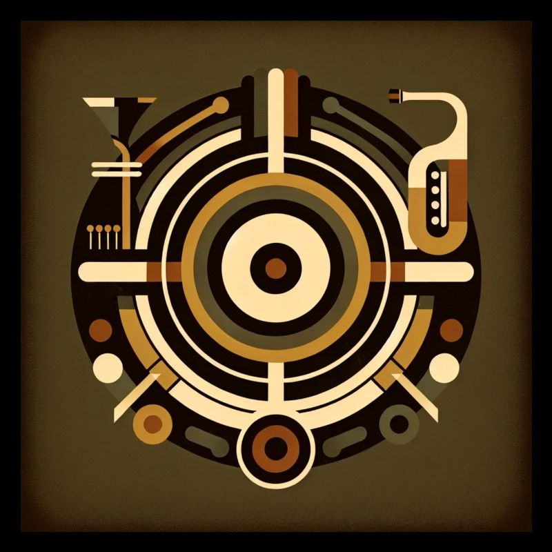 Abstract music design with retro elements