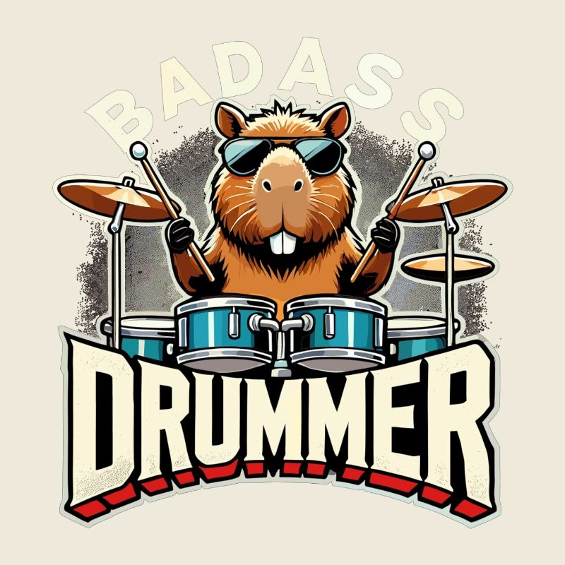 Knallharter Schlagzeuger Capybara cool Geschenk