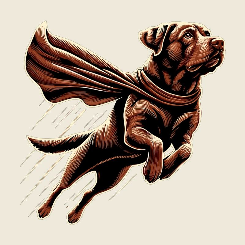 Super Dog Brown Labrador Labi Labbi Gift