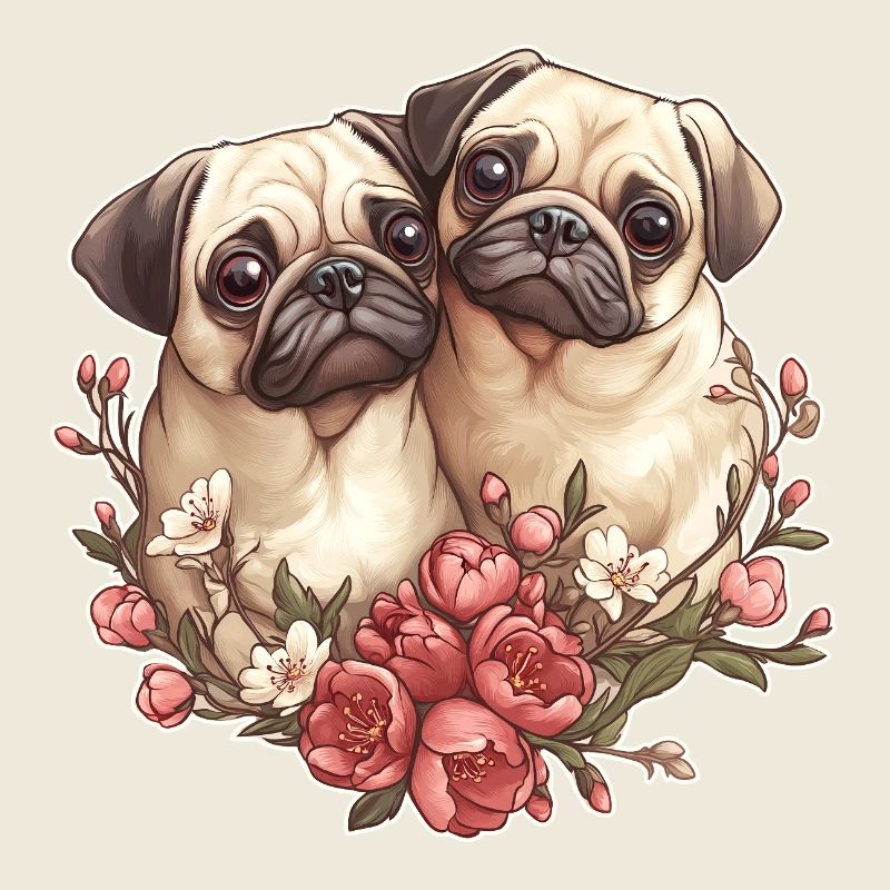 Couple de carlins mignons