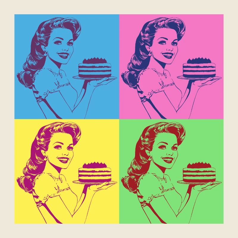 Backen Torte Backkönigin Backfee Bäckerin Pop Art