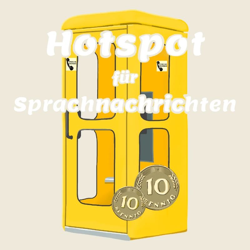Hotspot for voice messages, yellow phone booth