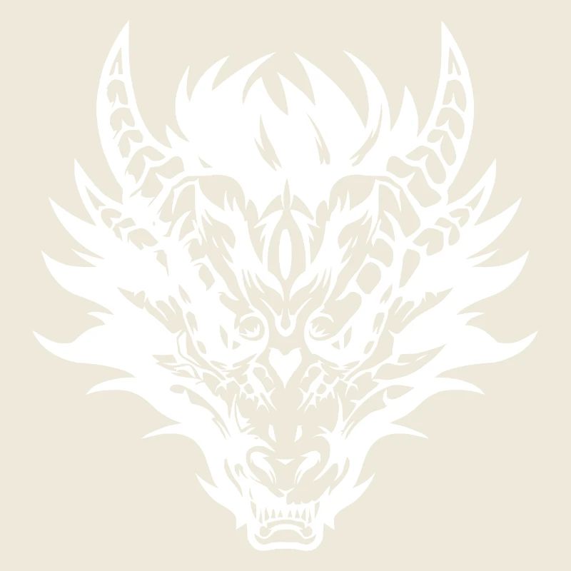 Conception complexe de masque de dragon tribal