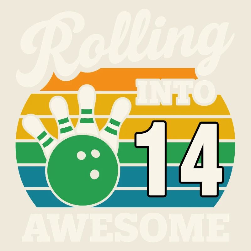 Rétro Bowling 14e anniversaire Design