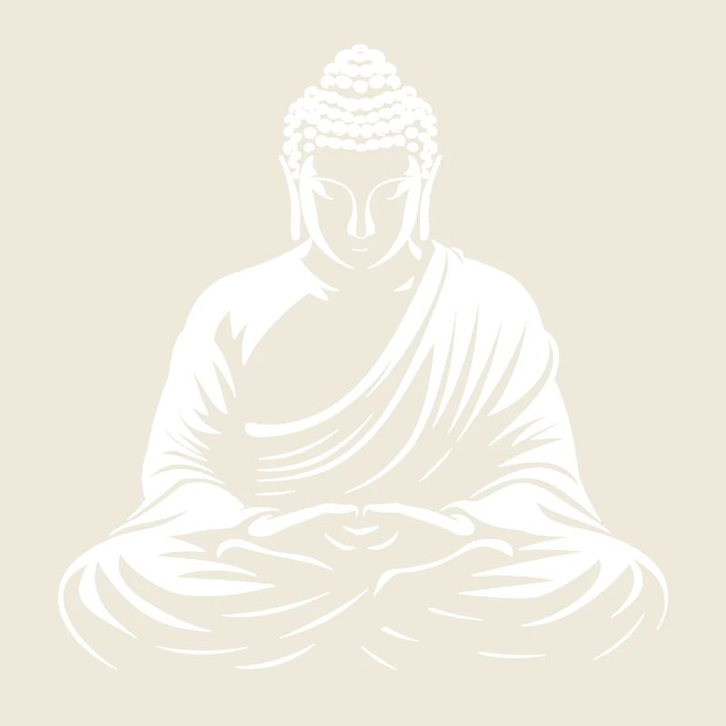Buddha bei Meditation weiß