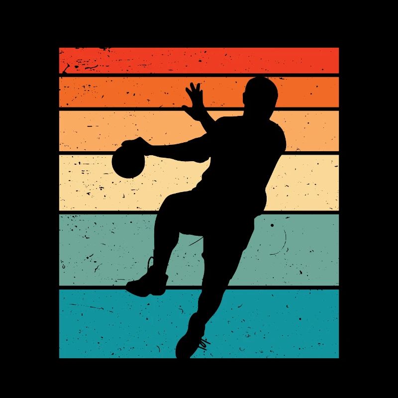 Joueur de handball rétro
