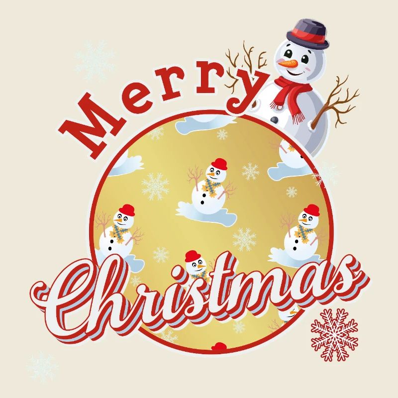 Fröhliche Weihnachten Englisch mit Schneemännern