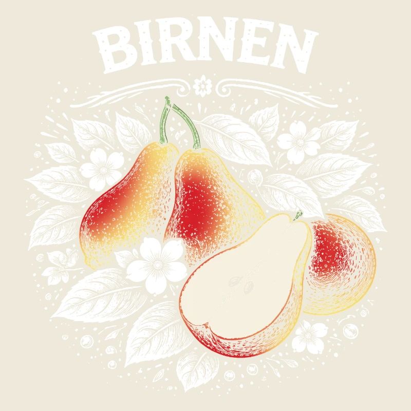 Magie de poire dans une couronne de fleurs