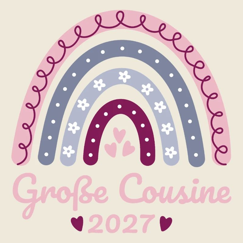 Große Cousine 2027 Boho Regenbogen pastell